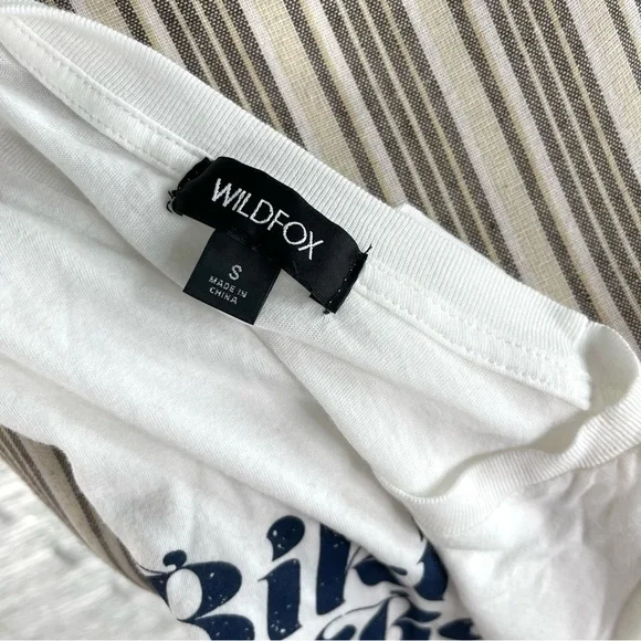 Wildfox Bikinis & Belinis Keke Tee T-Shirt Clean White Short Sleeve Size Small - Picture 7 of 9
